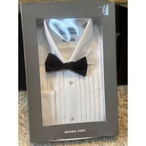 Michael Kors Tuxedo Shirt Bowtie Set Regular Fit 15 32/33 M‎